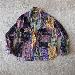 Zara Floral Print The Amelie Shirt Size M